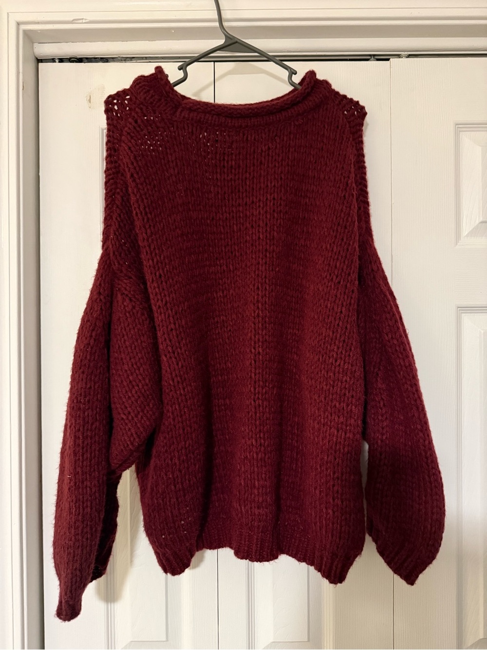 Altar'd State Chunky Crewneck Sweater in Burgundy